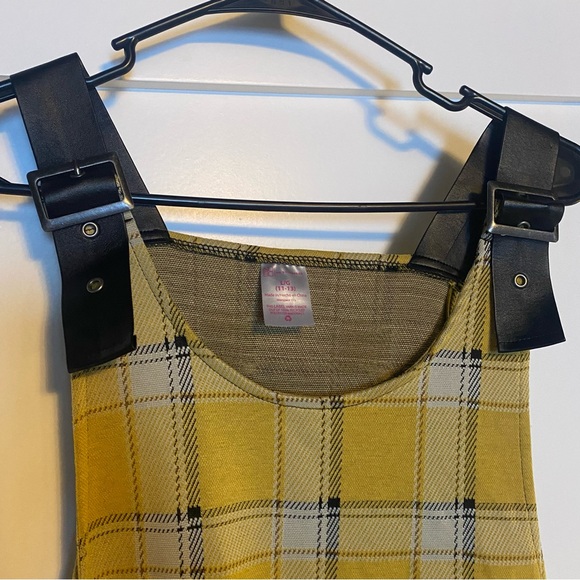 Yellow Plaid Overall Dress - Picture 6 of 7